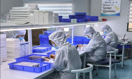 Quality control station at a wholesale eyelash extension supplier's packing facility